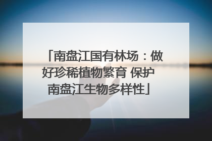 南盘江国有林场：做好珍稀植物繁育 保护南盘江生物多样性