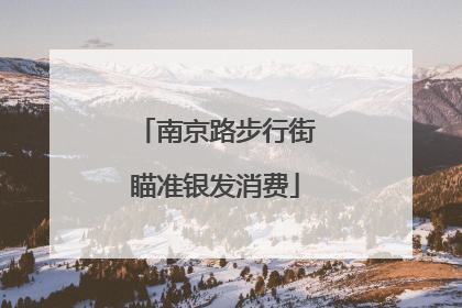 南京路步行街瞄准银发消费