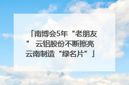 南博会5年“老朋友” 云铝股份不断擦亮云南制造“绿名片”