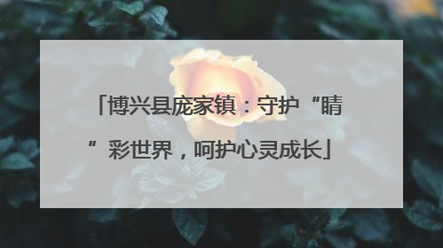 博兴县庞家镇：守护“睛”彩世界，呵护心灵成长
