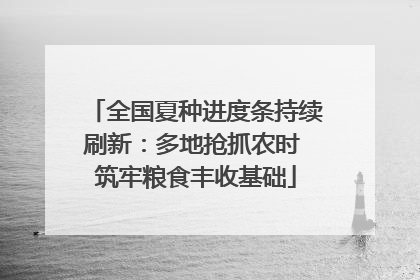 全国夏种进度条持续刷新：多地抢抓农时 筑牢粮食丰收基础