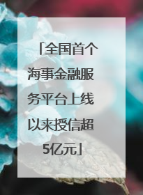 全国首个海事金融服务平台上线以来授信超5亿元