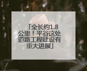 全长约1.8公里！平谷这处道路工程建设有重大进展