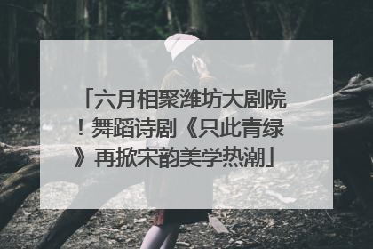六月相聚潍坊大剧院！舞蹈诗剧《只此青绿》再掀宋韵美学热潮