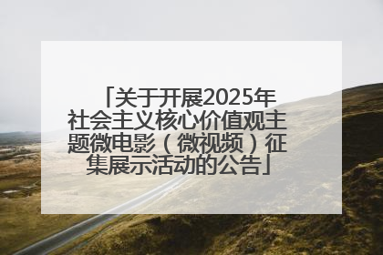 关于开展2025年社会主义核心价值观主题微电影（微视频）征集展示活动的公告