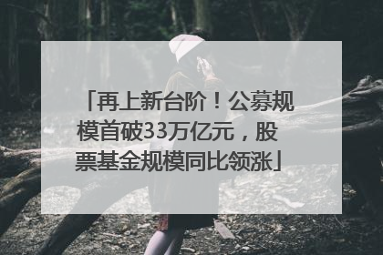 再上新台阶！公募规模首破33万亿元，股票基金规模同比领涨