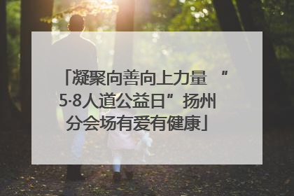 凝聚向善向上力量 “5·8人道公益日”扬州分会场有爱有健康