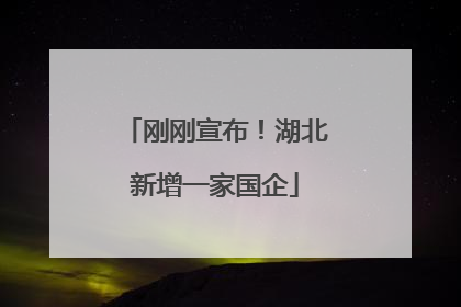 刚刚宣布！湖北新增一家国企