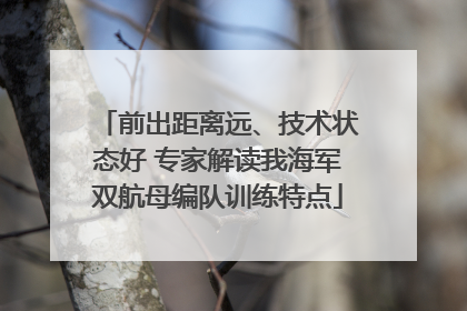 前出距离远、技术状态好 专家解读我海军双航母编队训练特点