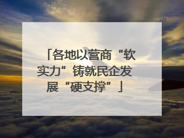 各地以营商“软实力”铸就民企发展“硬支撑”