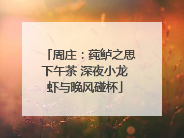 周庄：莼鲈之思下午茶 深夜小龙虾与晚风碰杯