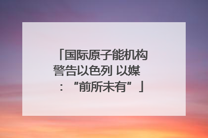 国际原子能机构警告以色列 以媒：“前所未有”