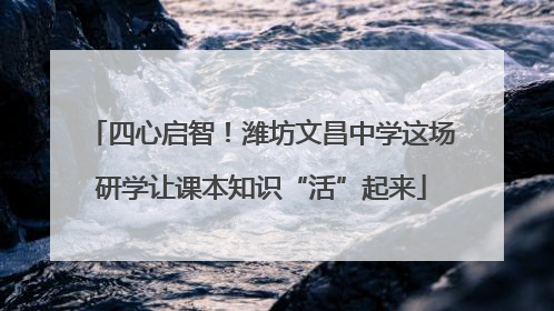 四心启智！潍坊文昌中学这场研学让课本知识“活”起来