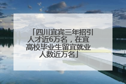 四川宜宾三年招引人才近6万名，在宜高校毕业生留宜就业人数近万名