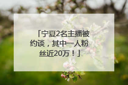 宁夏2名主播被约谈，其中一人粉丝近20万！