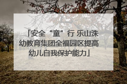 安全“童”行 乐山洙幼教育集团全福园区提高幼儿自我保护能力