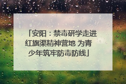 安阳：禁毒研学走进红旗渠精神营地 为青少年筑牢防毒防线