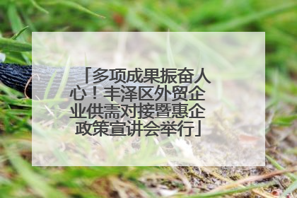 多项成果振奋人心！丰泽区外贸企业供需对接暨惠企政策宣讲会举行