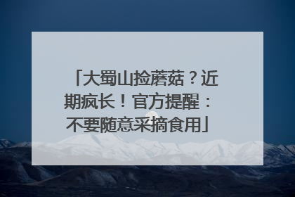 大蜀山捡蘑菇？近期疯长！官方提醒：不要随意采摘食用