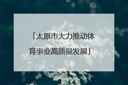 太原市大力推动体育事业高质量发展
