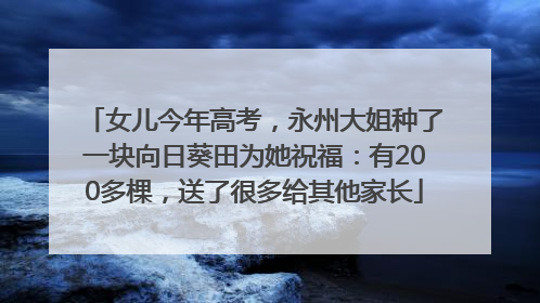 女儿今年高考，永州大姐种了一块向日葵田为她祝福：有200多棵，送了很多给其他家长