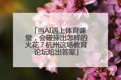 当AI遇上体育课堂，会碰撞出怎样的火花？杭州这场教育论坛给出答案