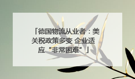 德国物流从业者:美关税政策多变 企业适应“非常困难”
