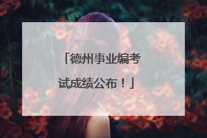 德州事业编考试成绩公布！