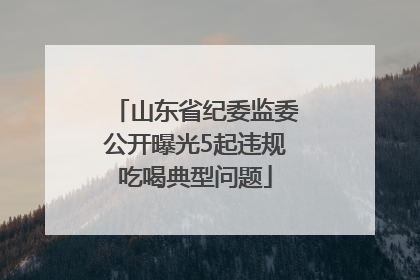 山东省纪委监委公开曝光5起违规吃喝典型问题