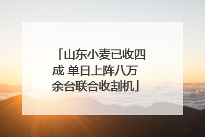 山东小麦已收四成 单日上阵八万余台联合收割机