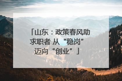 山东：政策春风助求职者 从“稳岗”迈向“创业”