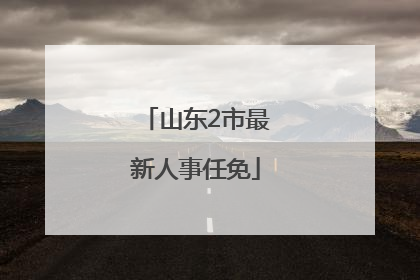 山东2市最新人事任免