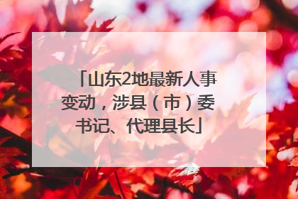 山东2地最新人事变动，涉县（市）委书记、代理县长