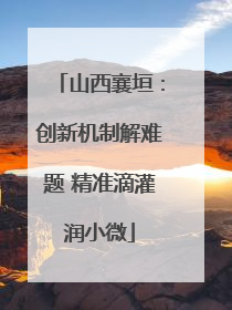 山西襄垣：创新机制解难题 精准滴灌润小微