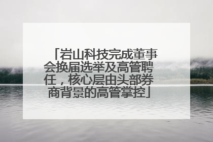岩山科技完成董事会换届选举及高管聘任，核心层由头部券商背景的高管掌控