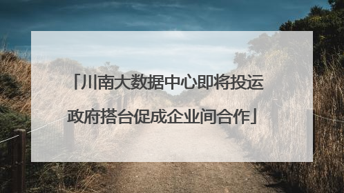 川南大数据中心即将投运 政府搭台促成企业间合作