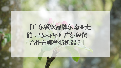 广东餐饮品牌东南亚走俏，马来西亚-广东经贸合作有哪些新机遇？