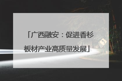 广西融安：促进香杉板材产业高质量发展
