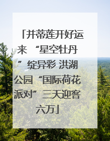 并蒂莲开好运来 “星空牡丹”绽异彩 洪湖公园“国际荷花派对”三天迎客六万