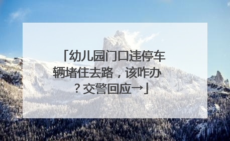 幼儿园门口违停车辆堵住去路，该咋办？交警回应→