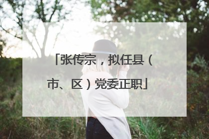 张传宗，拟任县（市、区）党委正职