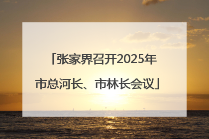 张家界召开2025年市总河长、市林长会议