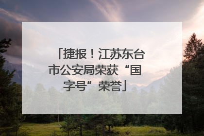 捷报！江苏东台市公安局荣获“国字号”荣誉