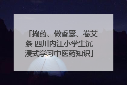 捣药、做香囊、卷艾条 四川内江小学生沉浸式学习中医药知识