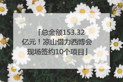总金额153.32亿元！凉山借力西博会现场签约10个项目