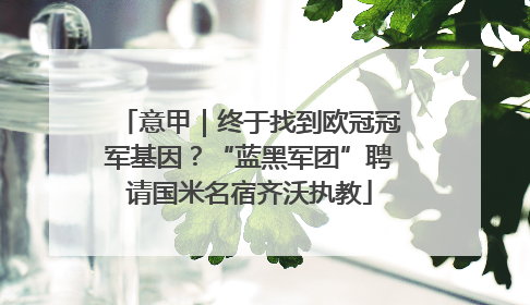 意甲｜终于找到欧冠冠军基因？“蓝黑军团”聘请国米名宿齐沃执教