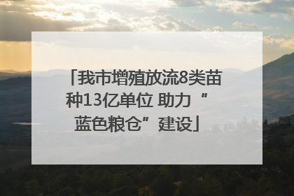 我市增殖放流8类苗种13亿单位 助力“蓝色粮仓”建设
