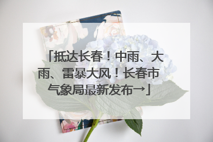 抵达长春！中雨、大雨、雷暴大风！长春市气象局最新发布→