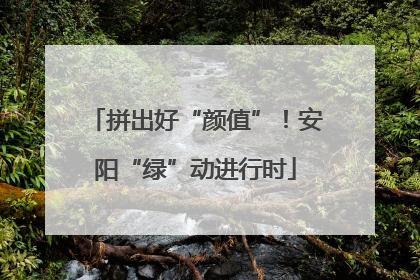 拼出好“颜值”！安阳“绿”动进行时