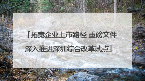 拓宽企业上市路径 重磅文件深入推进深圳综合改革试点